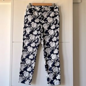 Never worn navy and white floral tailored pants